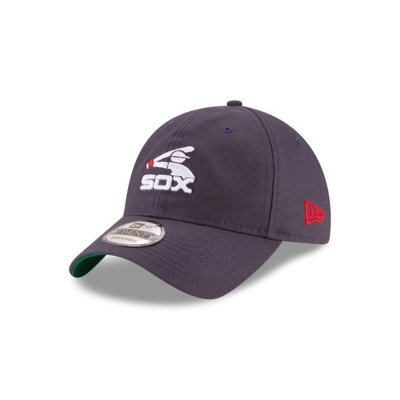 Blue Chicago White Sox Hat - New Era MLB Waxed Cooperstown 9TWENTY Adjustable Caps USA3041895